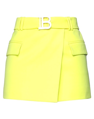 BALMAIN Minigonna Verde lime 100% Lana, Ottone