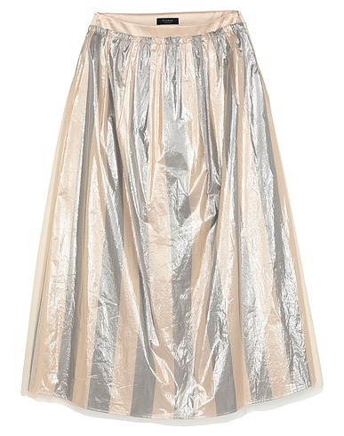 PESERICO Midi skirt Beige 100% Polyamide, Cotton, Polyester, Silk, Elastane
