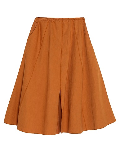 FORTE_FORTE Midi skirt Tan 58% Cotton, 42% Linen
