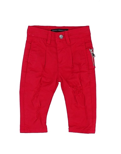 DANIELE ALESSANDRINI Casual pants Red 98% Cotton, 2% Elastane