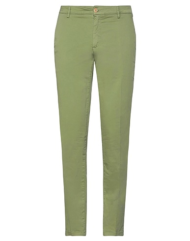 YAN SIMMON Casual pants Military green 98% Cotton, 2% Elastane