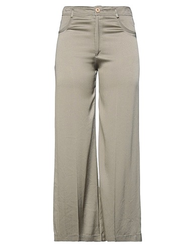 FORTE_FORTE Casual trouser Sage green 55% Acetate, 45% Silk