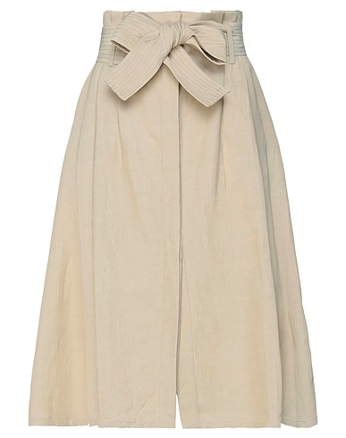 P.A.R.O.S.H. Midi skirt Beige 72% Viscose, 28% Linen