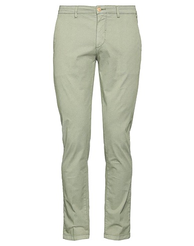 YAN SIMMON Casual trouser Military green 97% Cotton, 3% Elastane