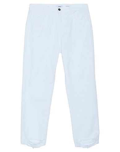 MERCI ITALIA Denim pants White 100% Cotton