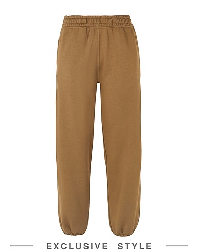 LES GIRLS LES BOYS x YOOX Pantalone LOOPBACK LOOSE FIT JOGGER Verde militare 100% Cotone