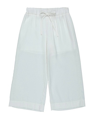 CAFFÉ D'ORZO Casual trouser White 95% Polyester, 5% Elastane