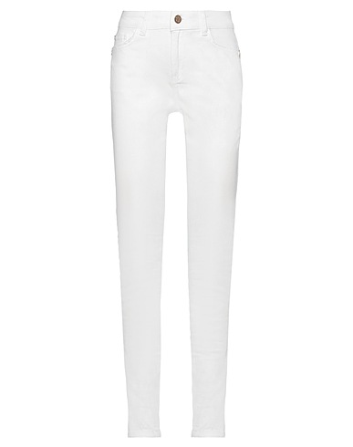 FRANKIE MORELLO Denim trousers White 98% Cotton, 2% Elastane