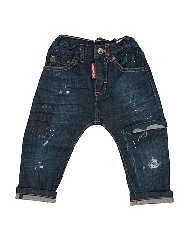 DSQUARED2 Denim trousers Blue 98% Cotton, 2% Elastane, Bovine leather