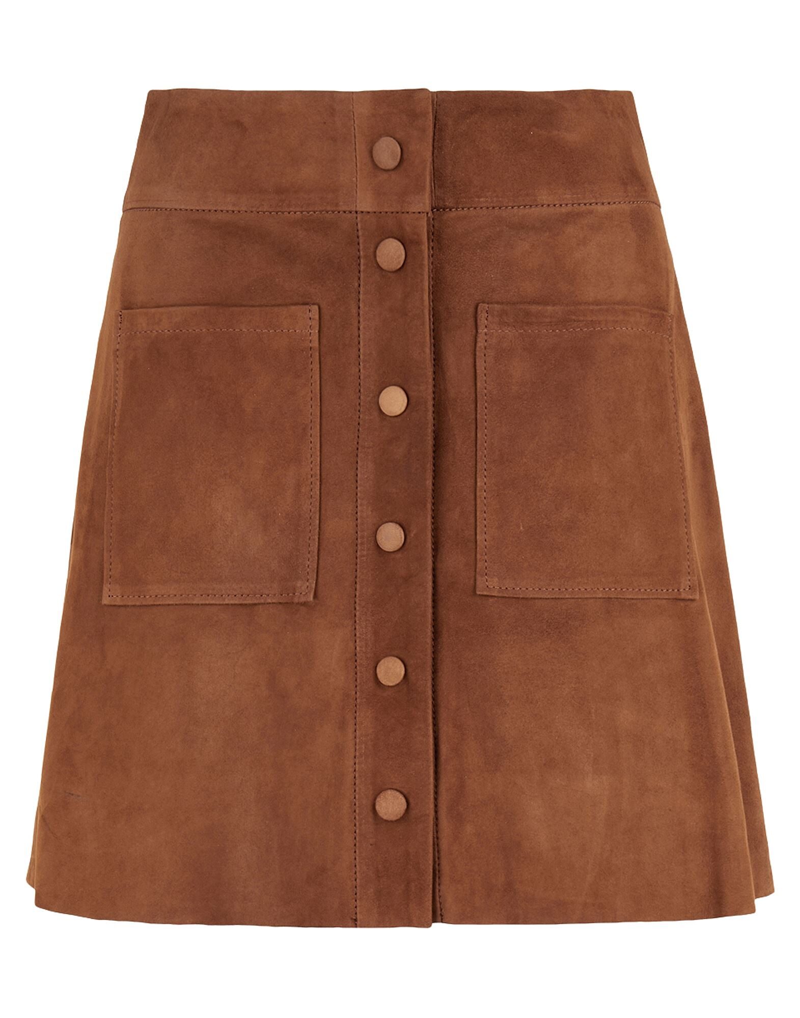 button front bodycon skirt