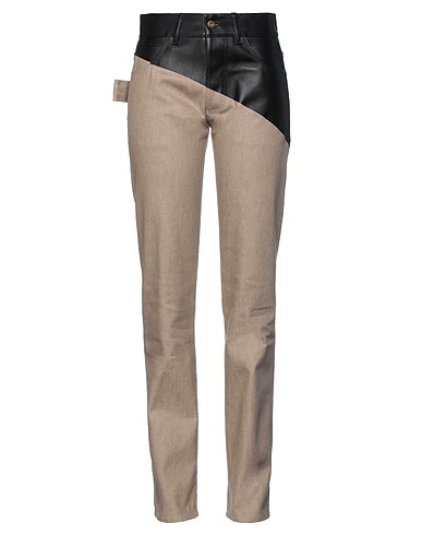 BOTTEGA VENETA Denim pants Beige 100% Cotton, Lambskin