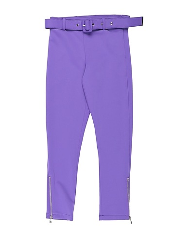 JOHN RICHMOND Casual pants Purple 90% Polyester, 10% Elastane