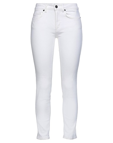 DONDUP Denim pants White 98% Cotton, 2% Elastane