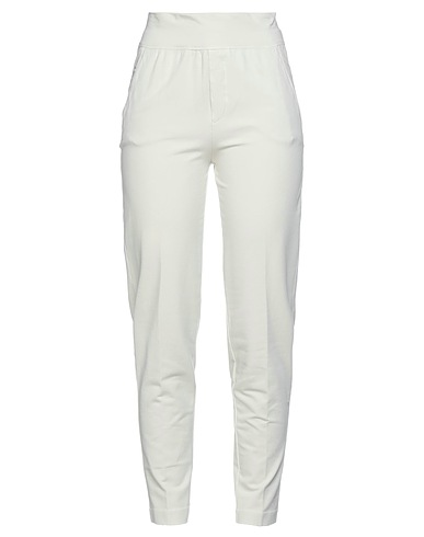 EUROPEAN CULTURE Casual trouser Ivory 95% Cotton, 5% Elastane