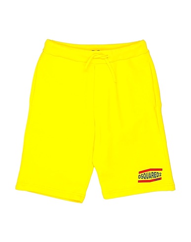 DSQUARED2 Shorts & Bermuda Yellow 100% Cotton, Elastane