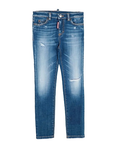DSQUARED2 Denim trousers Blue 98% Cotton, 2% Elastane, Bovine leather