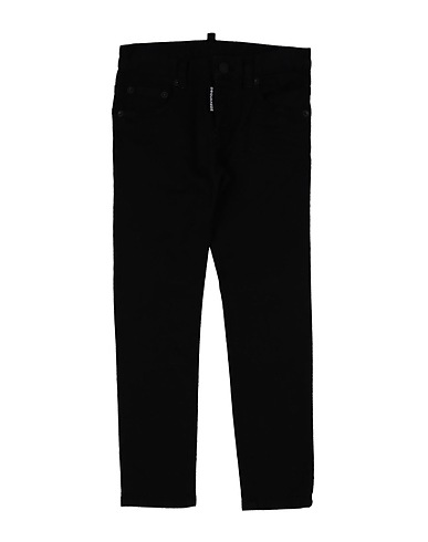 DSQUARED2 Pantaloni jeans Nero 98% Cotone, 2% Elastan, Pelle di bovino