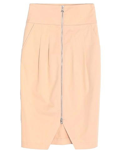 PATRIZIA PEPE Midi skirt Beige 98% Cotton, 2% Elastane