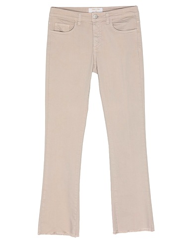 PAOLA ARAGONE Denim pants Beige 98% Cotton, 2% Elastane