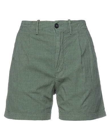 PENCE Shorts & Bermuda Green 91% Cotton, 8% Linen, 1% Elastane