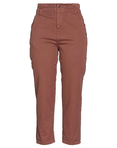 BERNA Denim pants Brown 97% Cotton, 3% Elastane