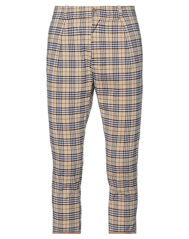 DANIELE ALESSANDRINI Casual trouser Light brown 50% Cotton, 30% Polyester, 16% Viscose, 4% Elastane
