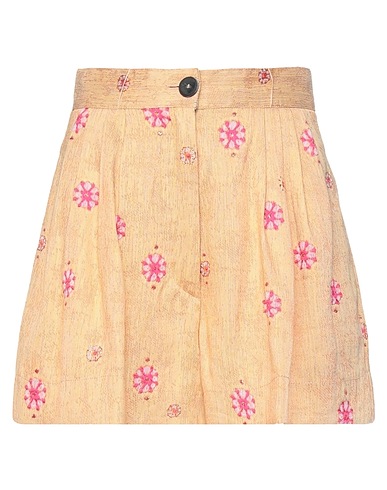 FORTE_FORTE Shorts & Bermuda Beige 36% Cotton, 30% Linen, 14% Polyester, 11% Acetate, 9% Viscose