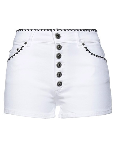 DONDUP Denim shorts White 92% Cotton, 6% Elastomultiester, 2% Elastane