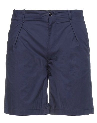 DANIELE ALESSANDRINI Shorts & Bermuda Midnight blue 100% Cotton, Viscose