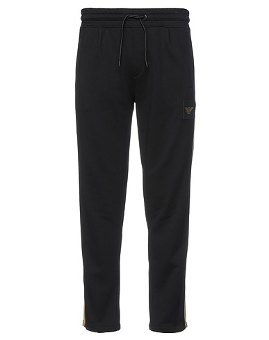 EMPORIO ARMANI Casual trouser Black 82% Cotton, 18% Modal, Polyester, Polyurethane