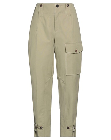 CHLOÉ Casual trouser Sage green 96% Cotton, 4% Elastane, Buffalo Horn