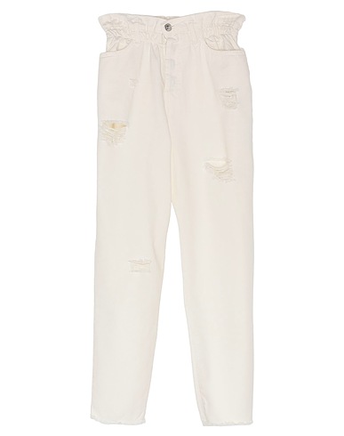 ANIYE BY Denim trousers White 100% Cotton