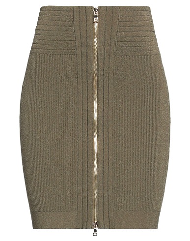 BALMAIN Mini skirt Military green 83% Viscose, 17% Polyester