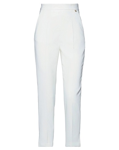 ELISABETTA FRANCHI Casual trouser 1 ESSENTIALS
 White 87% Polyester, 13% Elastane
