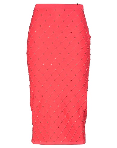 ELISABETTA FRANCHI Midi skirt Coral 52% Viscose, 28% Polyamide, 20% Polyester