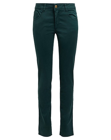 JUST BLUE by SOPHIE Casual trouser Dark green 97% Cotton, 3% Elastane