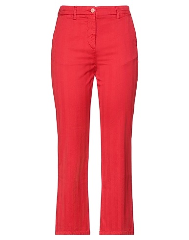 WHITE SAND Casual pants Red 97% Cotton, 3% Elastane