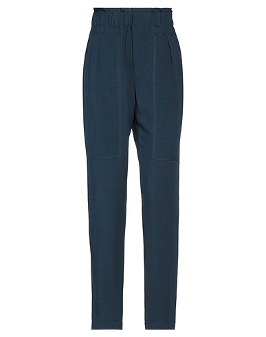 RUE DU BAC Casual trouser Slate blue 60% Viscose, 40% Linen