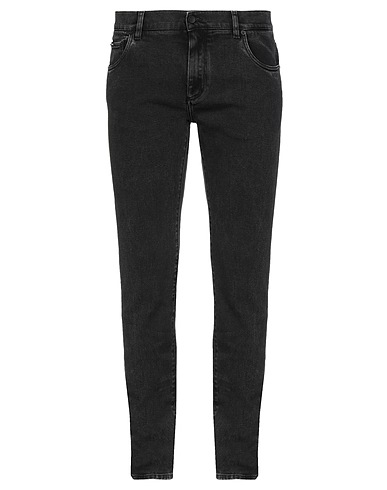 DOLCE&GABBANA Jeans Schwarz 98% Baumwolle, 2% Elastan, Rindsleder