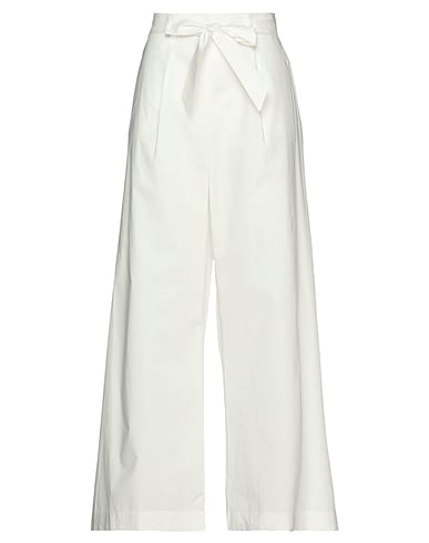 MANILA GRACE Pantalone Bianco 100% Cotone