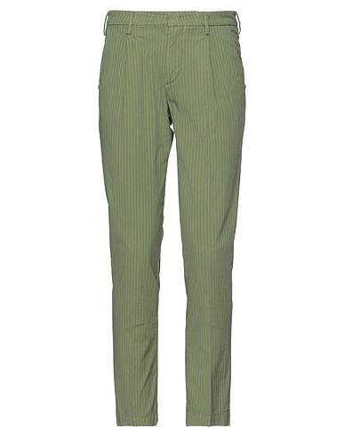 GABARDINE Casual pants Green 98% Cotton, 2% Elastane