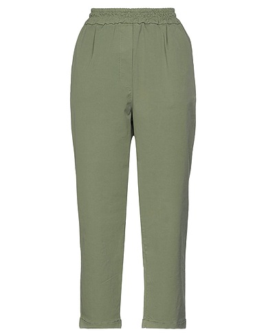 KONTATTO Casual trouser VERDE MILITARE 97% Cotton, 3% Elastane