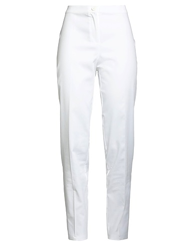 DIANA GALLESI Casual trouser White 71% Cotton, 25% Polyester, 4% Elastane