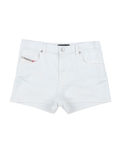 DIESEL Shorts & Bermuda White 98% Cotton, 2% Elastane, Bovine leather