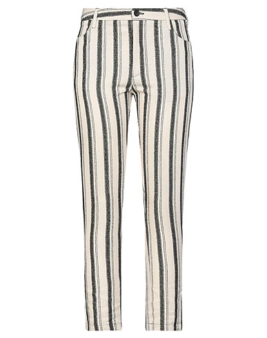 NOSTRASANTISSIMA Casual trouser Ivory 50% Cotton, 19% Linen, 16% Viscose, 8% Acrylic, 7% Polyamide