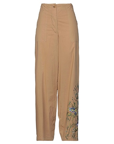 ERIKA CAVALLINI Casual pants Camel 100% Cotton, Polyester