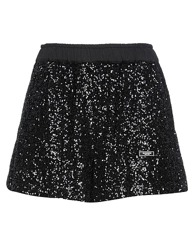 BUSCEMI Shorts & Bermuda Black 100% Cotton, PVC - Polyvinyl chloride