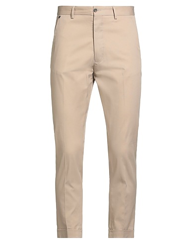 MESSAGERIE Casual trouser Beige 97% Cotton, 3% Elastane