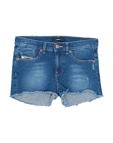 DIESEL Shorts jeans Blu 98% Cotone, 2% Elastan, Pelle di bovino
