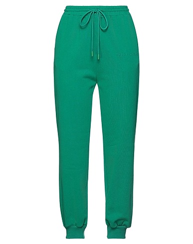 WEILI ZHENG Casual trouser Emerald green 100% Cotton